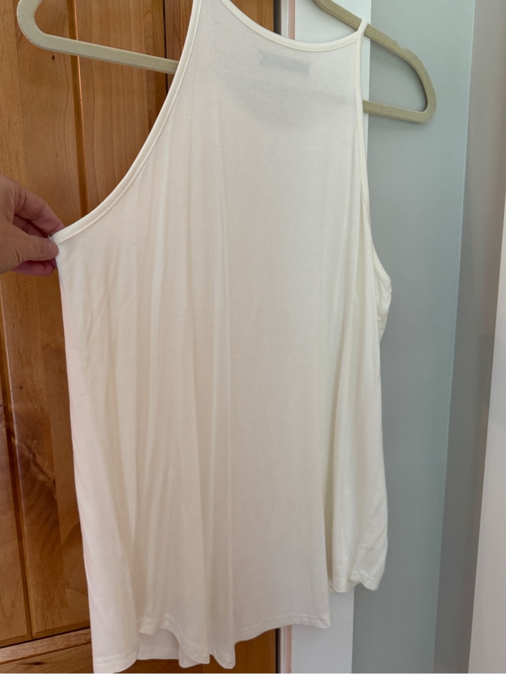 Lou Keith White High Neck Tank Top Stretch - Picture 2 of 5